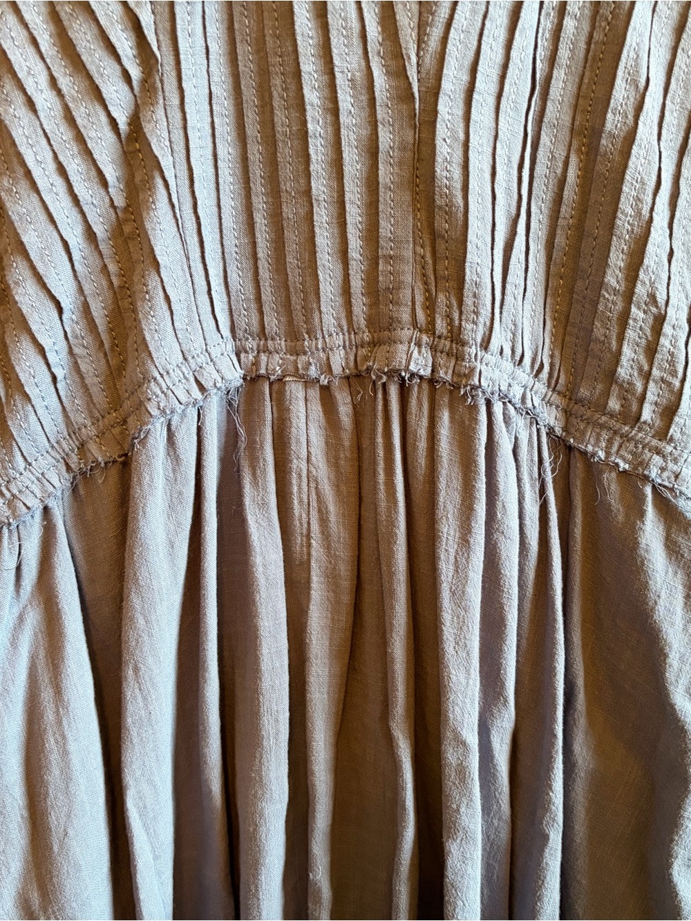 Pilcro Dusty Blue Button-Front Midi Shirtdress with Smocked Waist - Picture 10 of 13